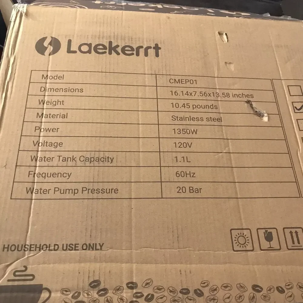 Laekerrt Espresso Machine 20 Bar Coffee Maker CMEP02 with Commercial Milk Frothe